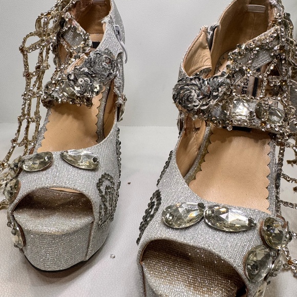 Sparkling Silver Competition Heels – 6” High with 2” Platform & Silver Stones ✨ - Picture 4 of 10